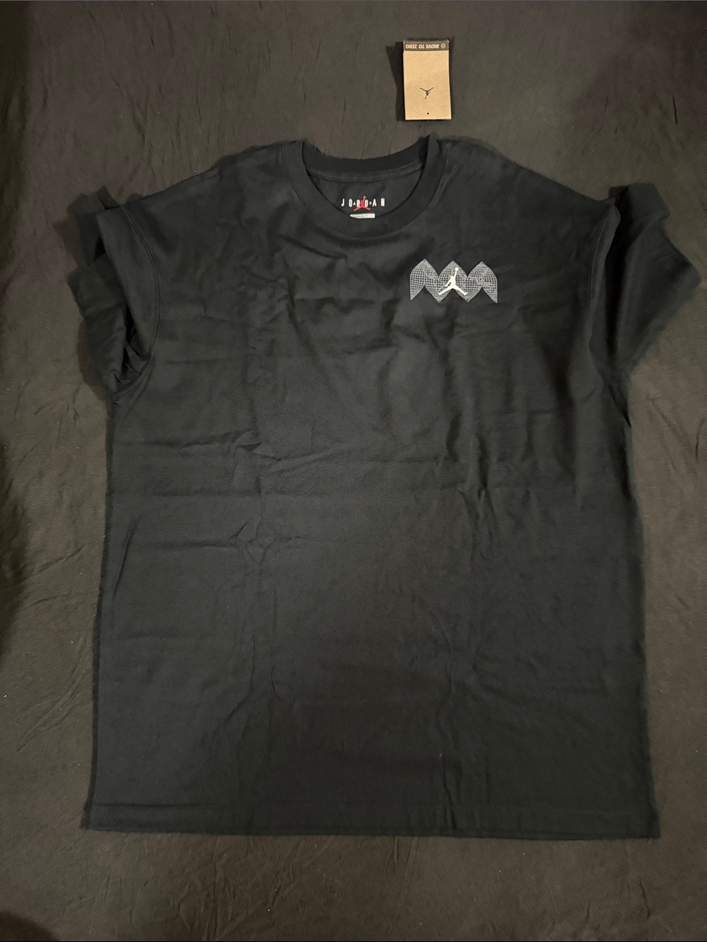Jordan Black Short-Sleeve Crewneck T-Shirt with Chest Graphic